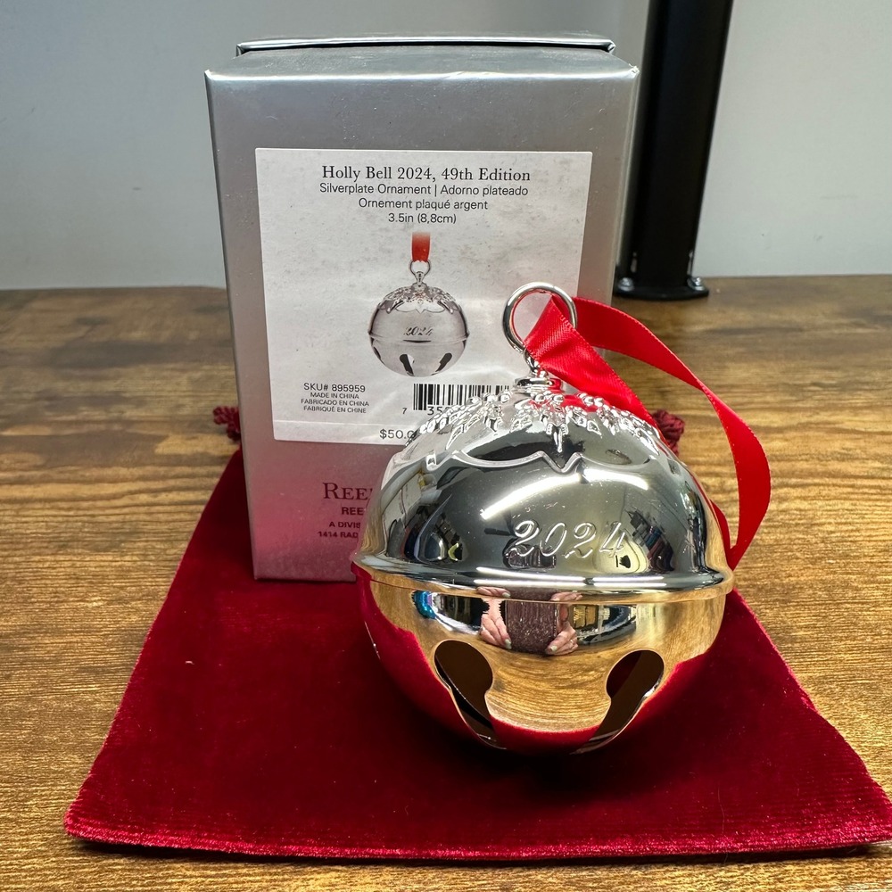 Reed & Barton Holly Bell 2024 Ornament 49th Edition Silverplate 200th Anniversar